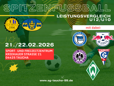 Fußballpower pur in Taucha – Hochkarätiges Jugendfußballwochenende bei der SG Taucha 99 am 21. und 22. Februar 2026